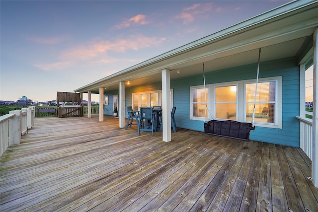 view of deck at dusk