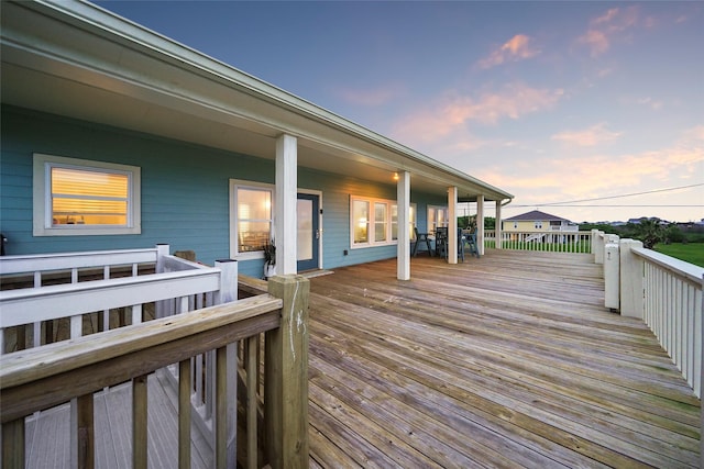 view of deck at dusk