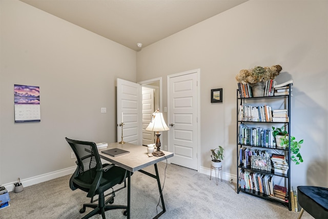 home office featuring carpet floors