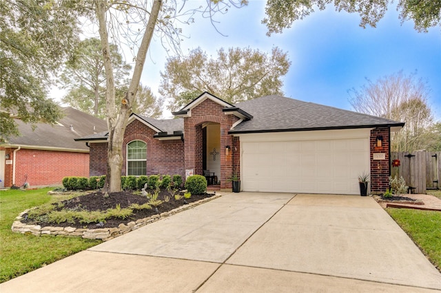 single story home featuring a garage