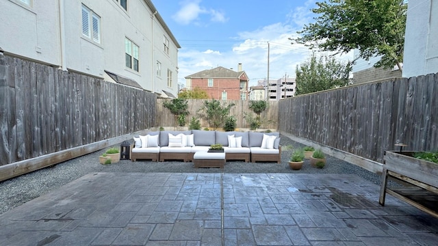 view of patio with an outdoor living space