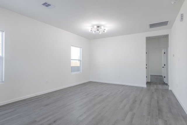 empty room featuring light wood-type flooring