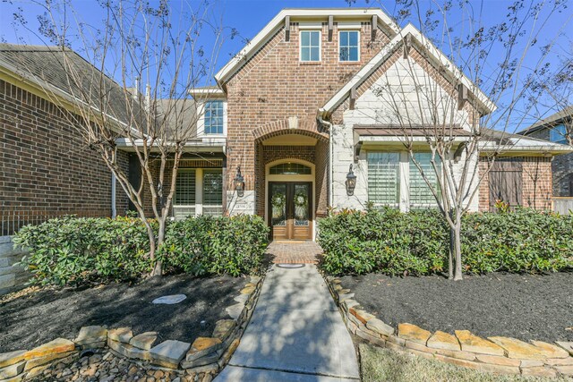 view of front property with french doors