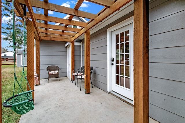 view of patio with a pergola