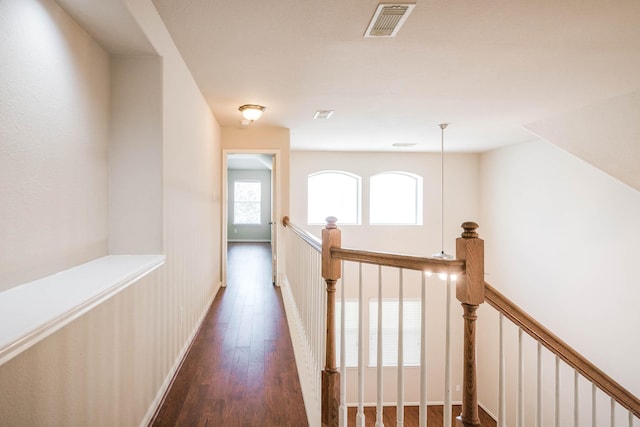 hallway featuring dark hardwood / wood-style flooring