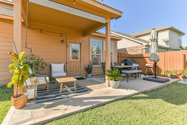 view of patio featuring area for grilling