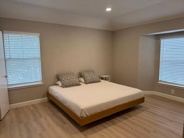 bedroom featuring light hardwood / wood-style flooring