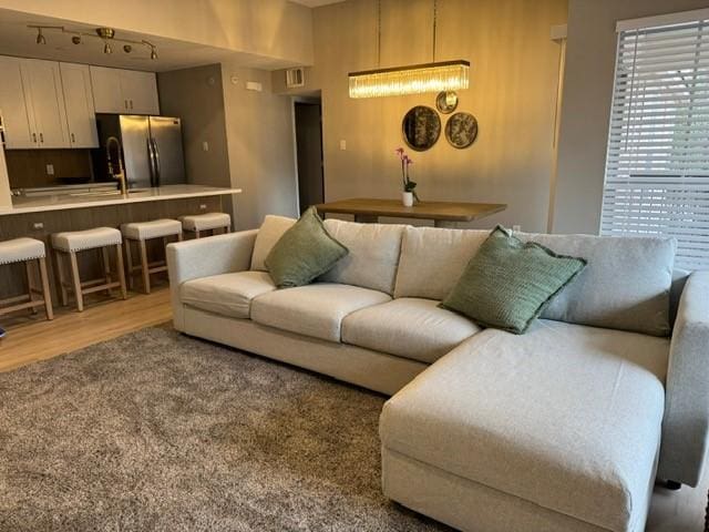 living room featuring hardwood / wood-style floors