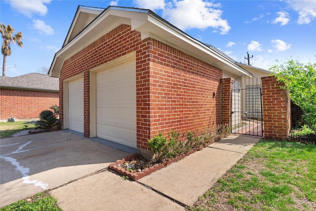 view of property exterior featuring a garage