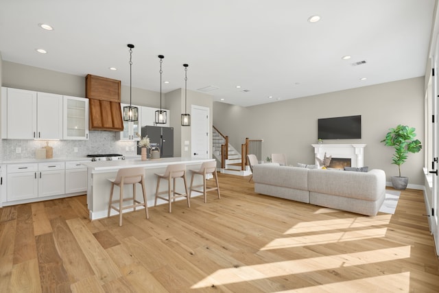 living room featuring light hardwood / wood-style flooring