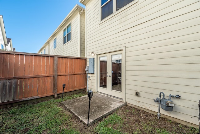 exterior space featuring a patio area and french doors