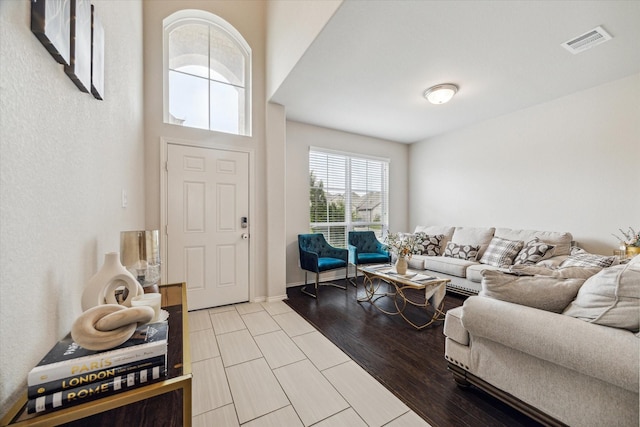 living room featuring light hardwood / wood-style floors