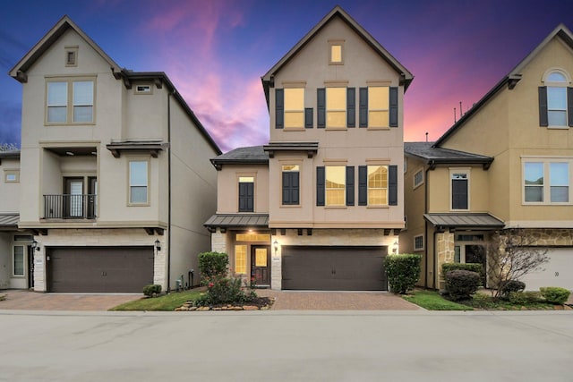 view of front of house with a garage