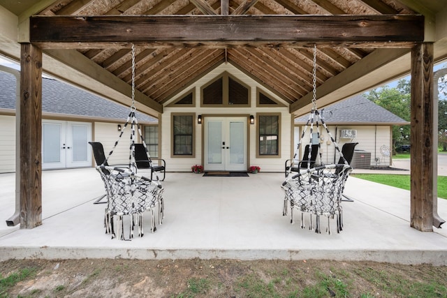 view of patio / terrace featuring french doors