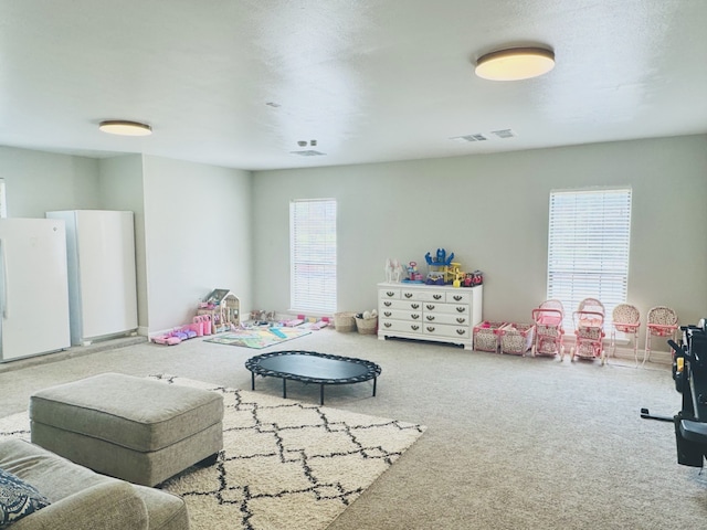 game room featuring carpet