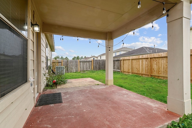 view of patio / terrace featuring central AC