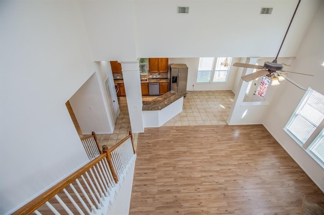 interior space with light tile patterned flooring