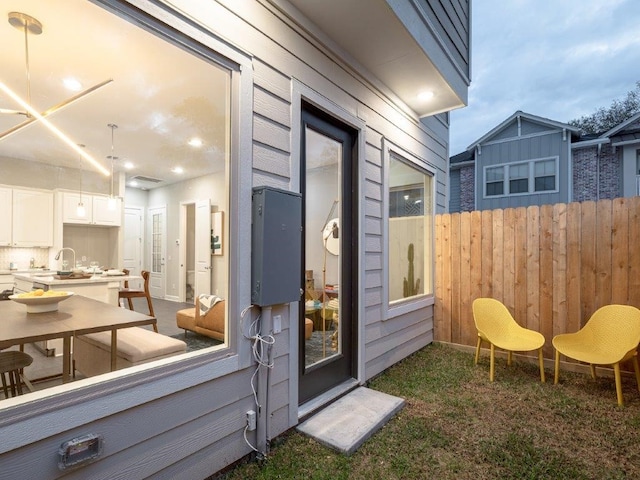 exterior space featuring sink