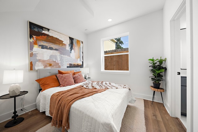 bedroom featuring wood-type flooring