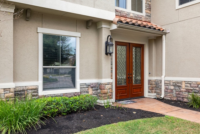 doorway to property with french doors