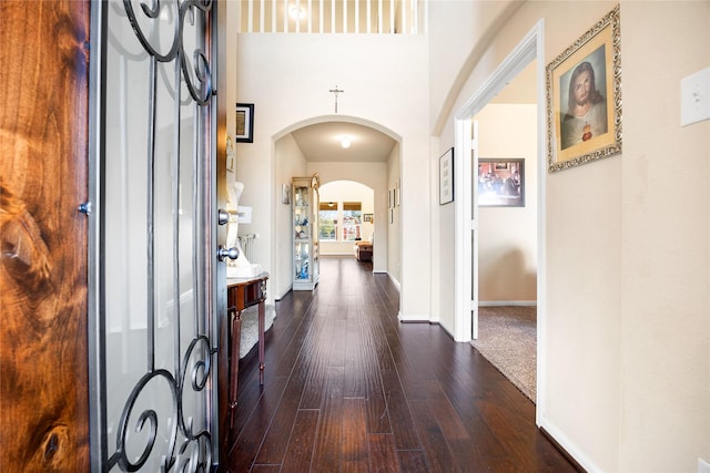 entrance foyer featuring dark hardwood / wood-style flooring