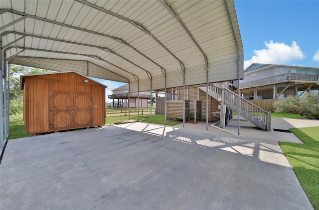 view of parking / parking lot featuring a carport