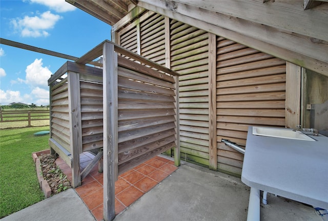 property entrance featuring sink