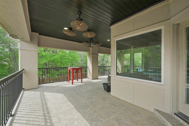 view of patio / terrace with ceiling fan