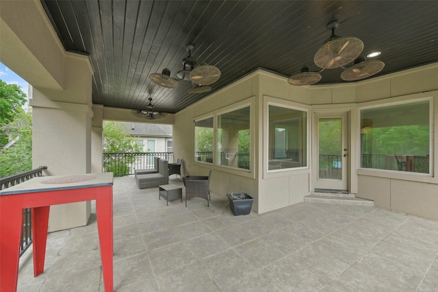 view of patio / terrace with ceiling fan