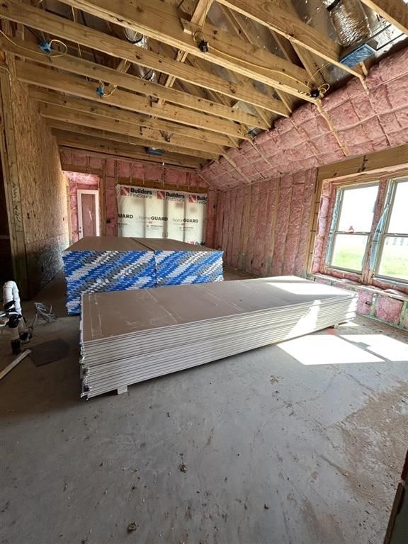 view of unfinished attic