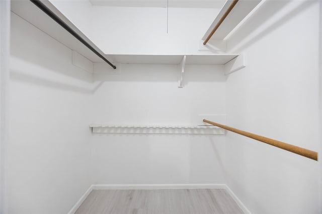 spacious closet with light wood-type flooring