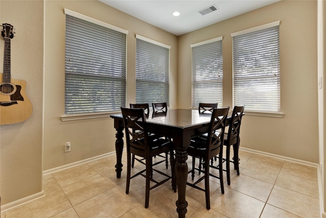 view of tiled dining room