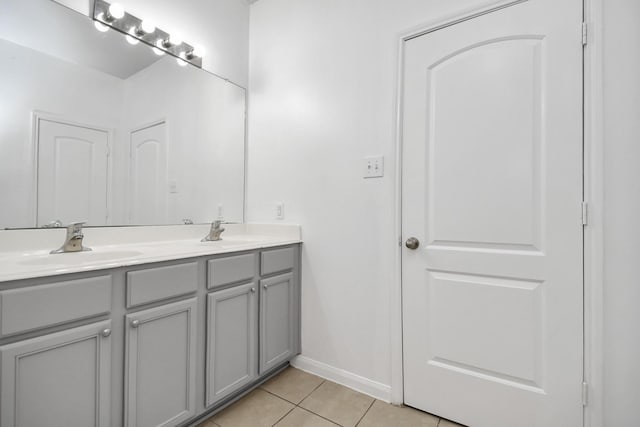 bathroom featuring vanity and tile patterned floors