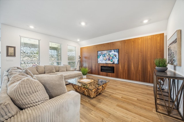 living room featuring light hardwood / wood-style flooring