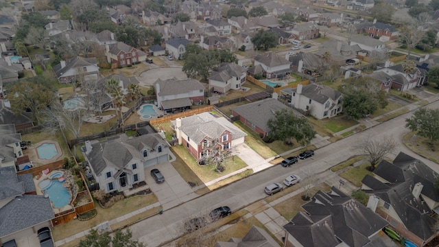 bird's eye view with a residential view