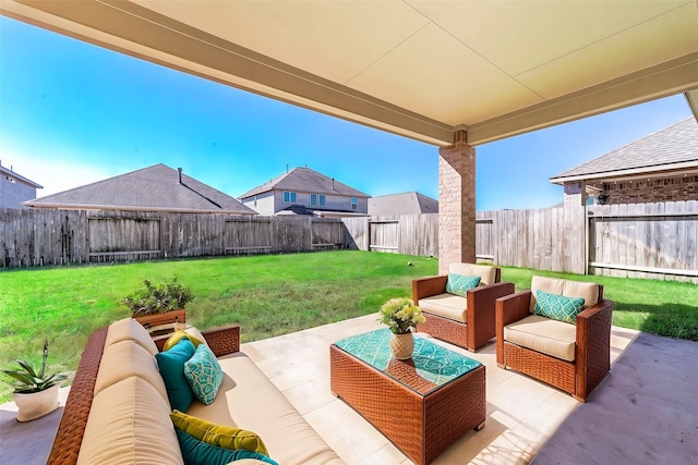 view of patio / terrace with an outdoor living space