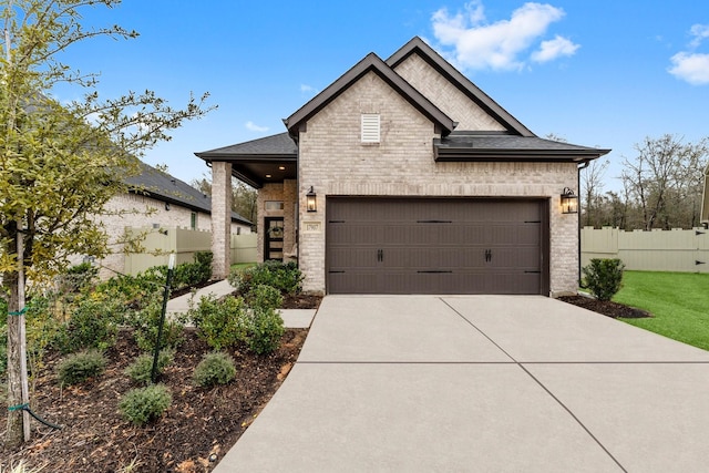 view of front of property featuring a garage