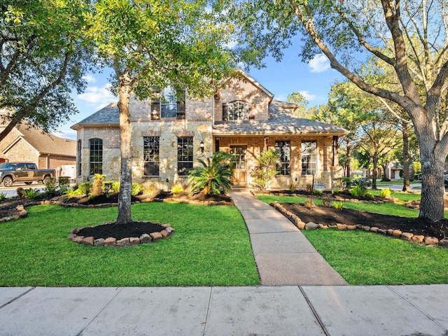 view of front facade featuring a front yard