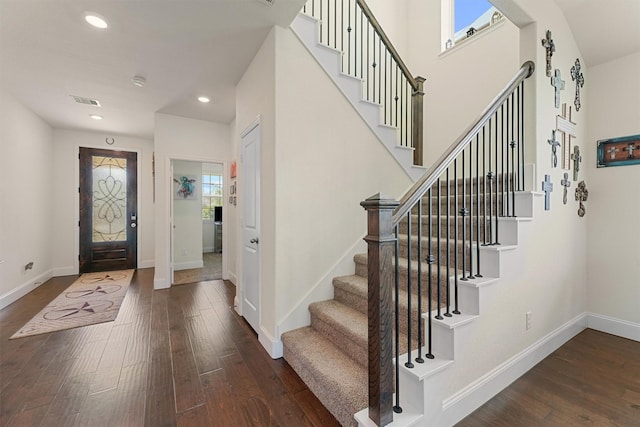 foyer featuring dark hardwood / wood-style flooring