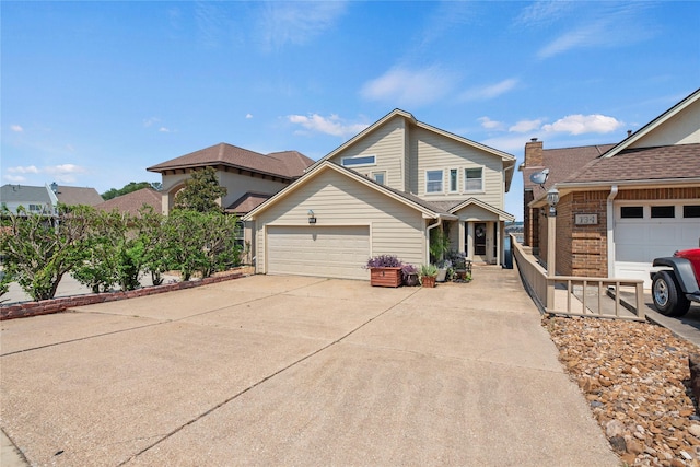 view of front of home with a garage