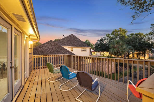 view of deck at dusk