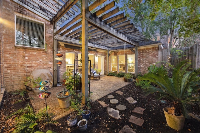 view of patio with a pergola