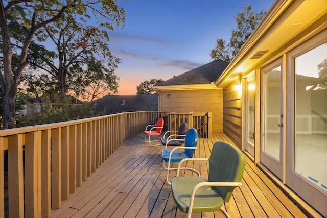 view of deck at dusk