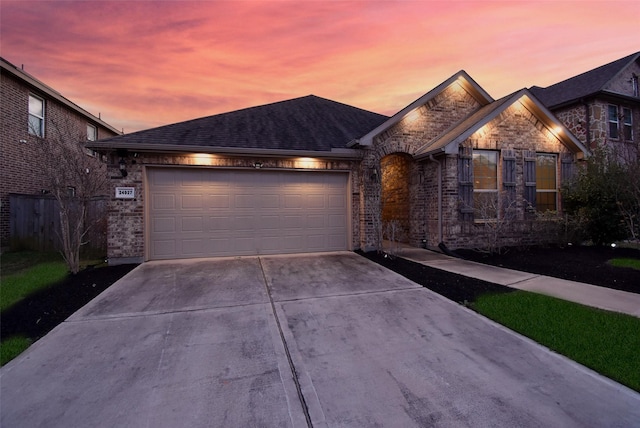 view of front of house featuring a garage