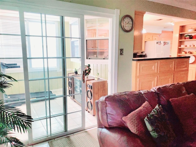 3827 Monmouth Ln, Pasadena, TX 77505 - doorway to outside featuring light tile patterned floors