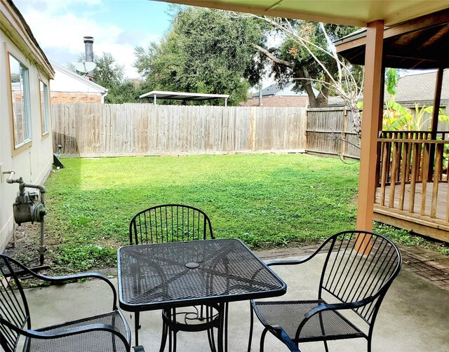 3827 Monmouth Ln, Pasadena, TX 77505 - view of yard featuring a patio and a deck