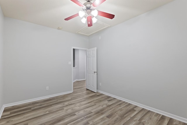 spare room featuring light hardwood / wood-style flooring