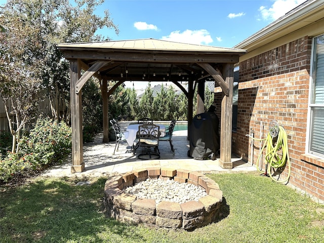 view of patio with a gazebo