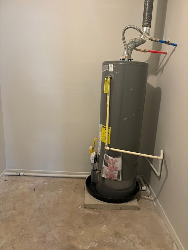 utilities featuring gas water heater