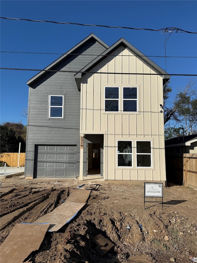 view of front of home with a garage